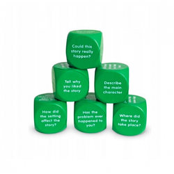 Дидактичний посібник "Набір кубиків англійською мовою - запитання до тексту"