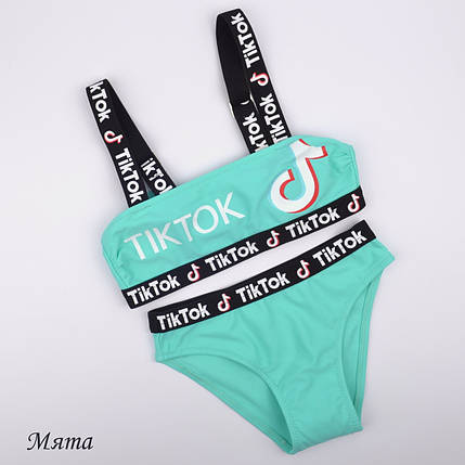 Купальник для дівчинки Tik-tok роздільний р.28 м'ята, фото 2