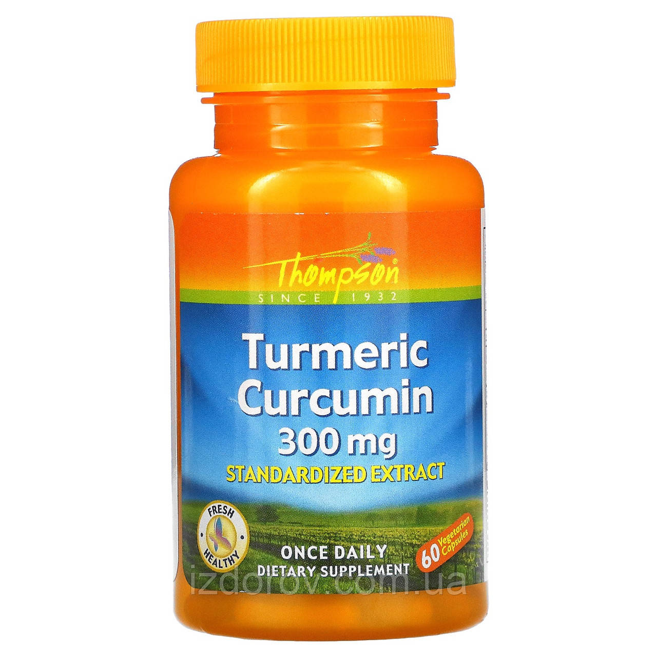 Thompson, Куркумін, Turmeric Curcuma Longa, протизапальну дію, 300 мг, 60 капсул. США