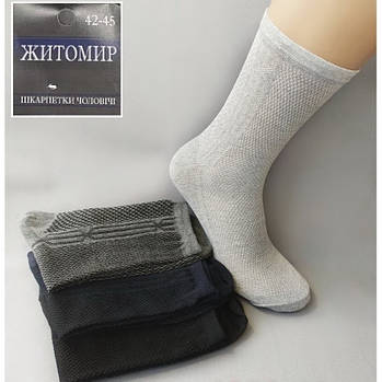 Шкарпетки чоловічі бавовна з сіткою Житомир, Україна, розмір 42-45, асорті, 080-009