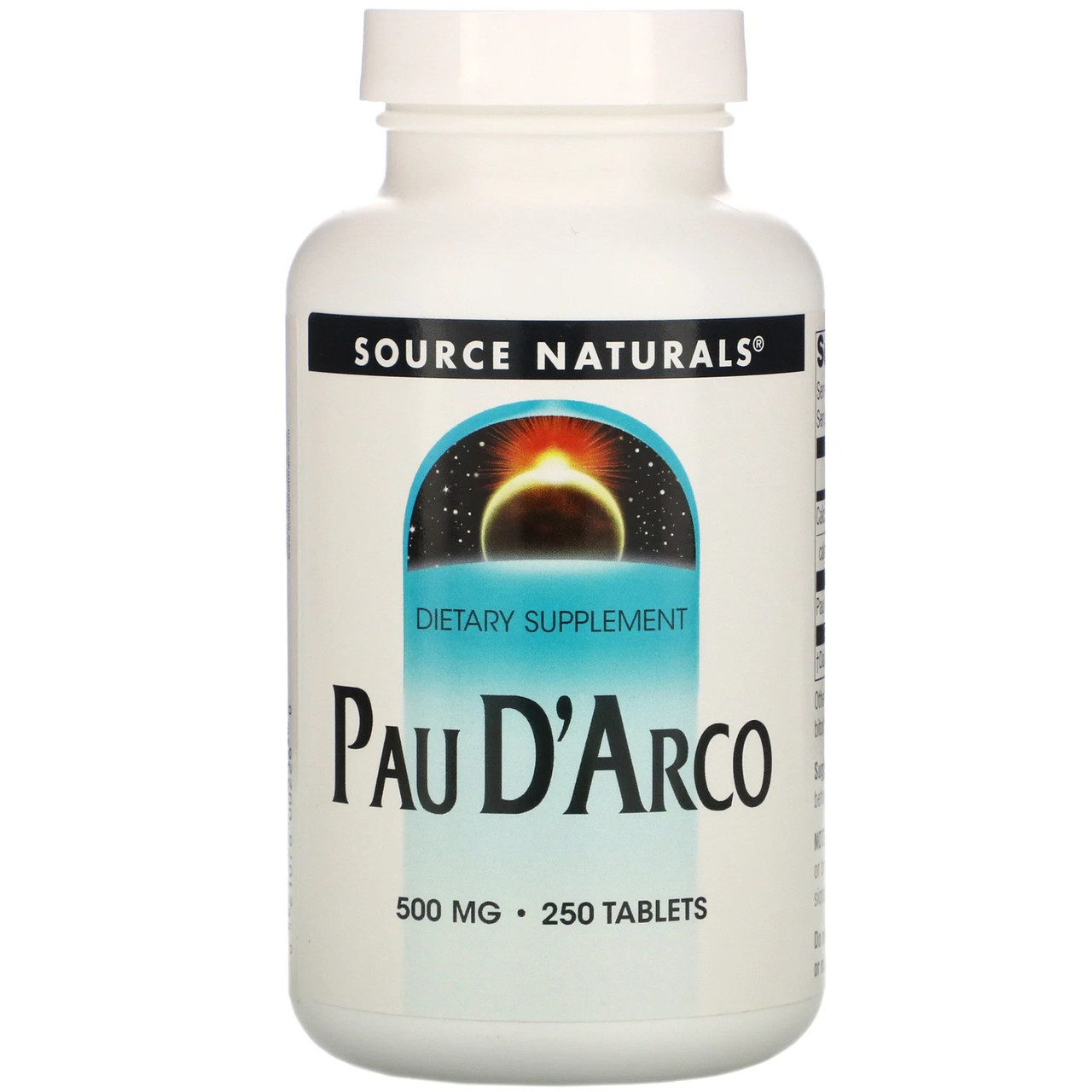 Кора мурашиного дерева Пау Дарко 500 мг Source Naturals Pau D'Arco 250 таблеток, фото 1