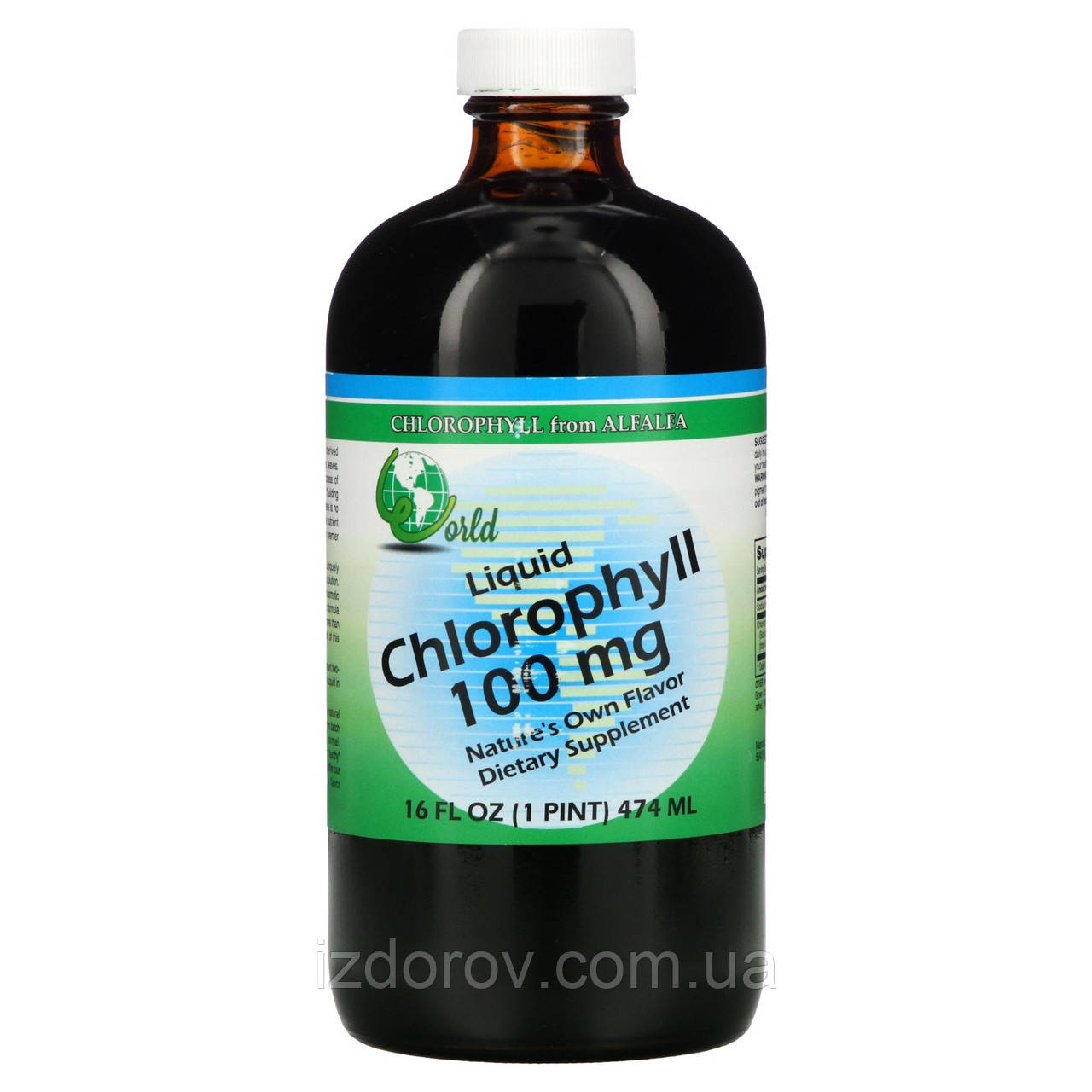 World Organic, Рідкий хлорофіл, 100 мг, Chlorophyll Liquid, 474 мл