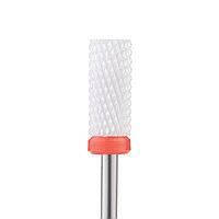 Фреза керамічна Nail Drill "Барабан" білий (червона насічка), фото 1