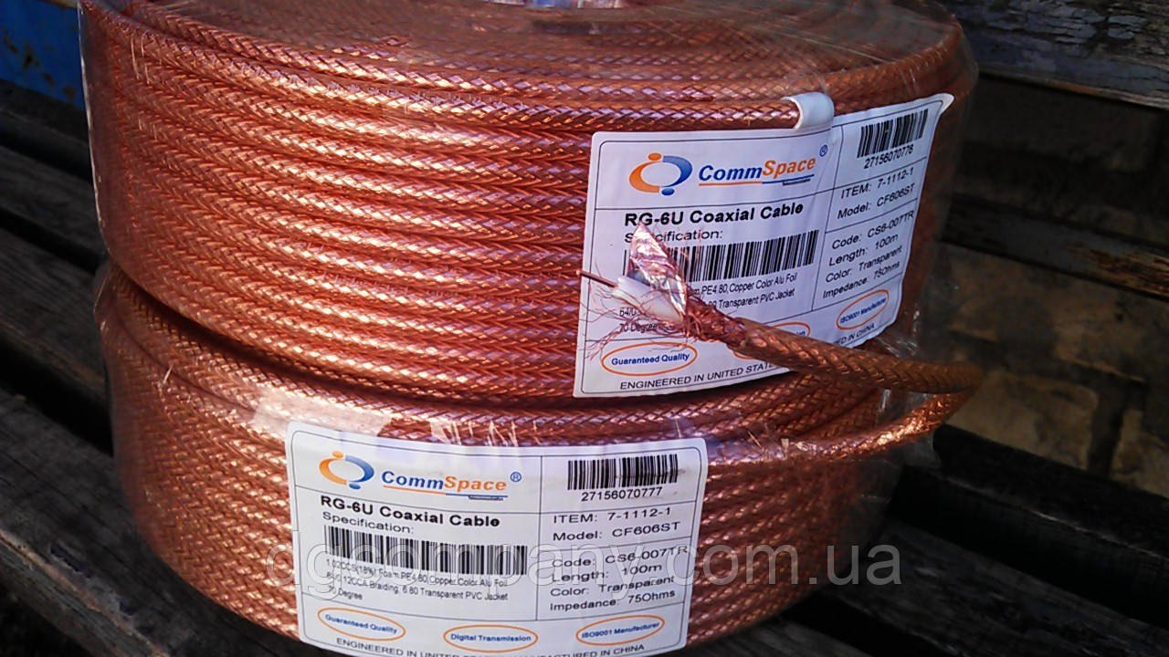 Телевізійний кабель RG-6 CommSpace (у силіконі), 100 м, фото 1