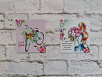 Бирка декоративная розовая With Love Велосипед, 4,5 см на 5 см 50 шт