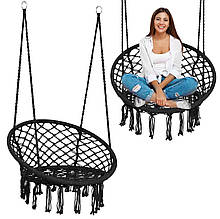 Садове підвісне крісло-качалка BOHO чорний 290000