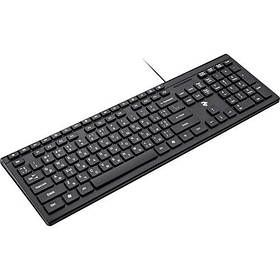 Повнорозмірна дротова клавіатура 2E KM1020 Slim USB Black (2E-KM1020UB)