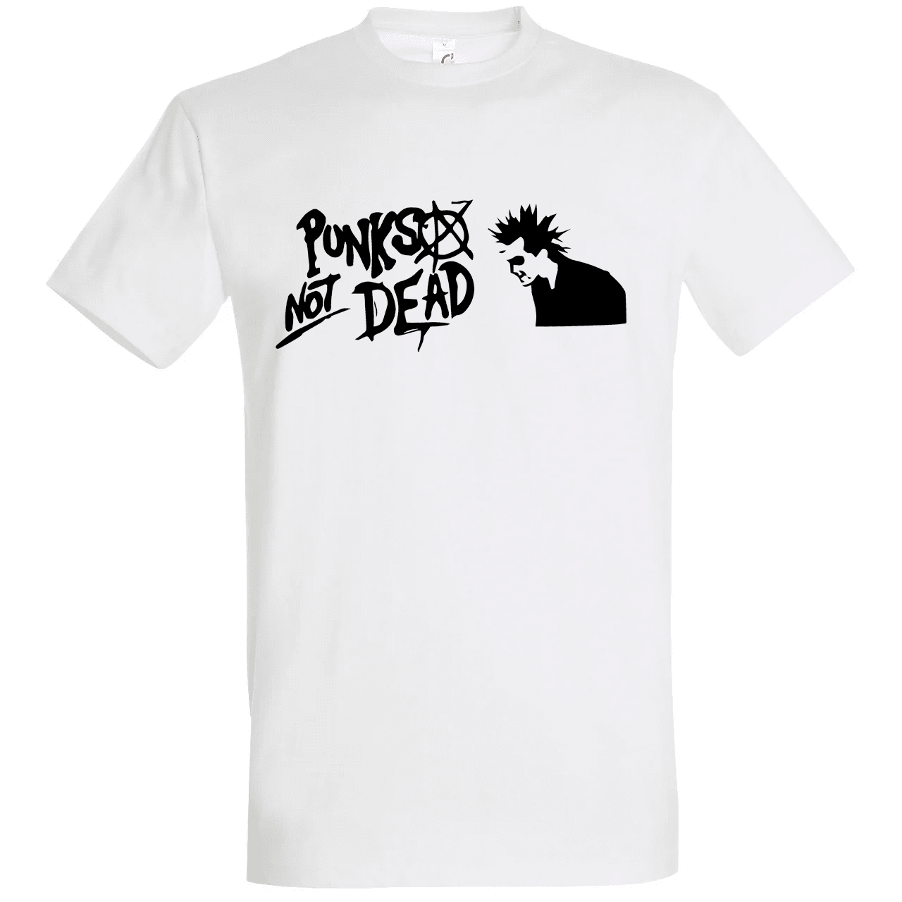 Біла футболка з написом принтом "Панки не гинуть. Punks not dead"