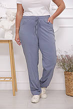 Літні брюки жіночі з легкого стрейч-котону Шеріл сірий (48-66) 48-50