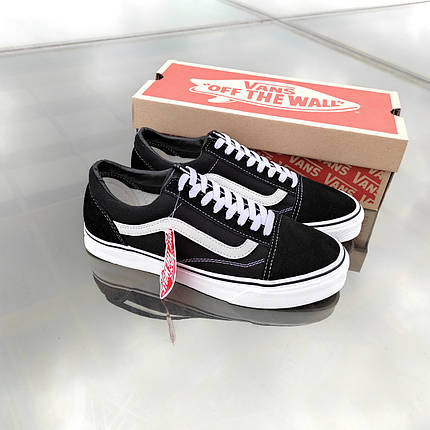 Vans Old Skool black white кеди низькі чоловічі чорні чорно-білі ванс венс кеди демісезон, фото 1