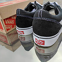 Vans Old Skool black white кеди низькі чоловічі чорні чорно-білі ванс венс кеди демісезон, фото 3