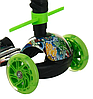 Беговел Scooter 18-2 від 1 року салатовий | триколісний самокат з кошиком, сидінням і батьківською ручкою, фото 3