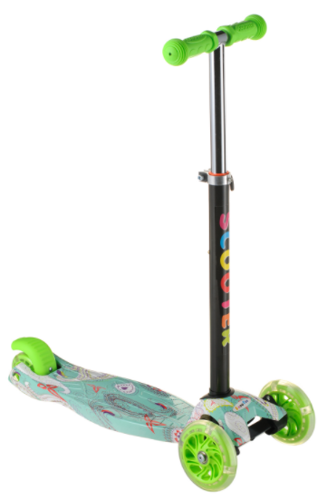 Самокат дитячий Scooter SL-4Z салатовий від 3 років | чотириколісний самокат Скутер зі світними PU колесами