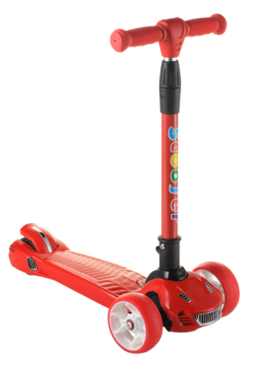 Самокат дитячий Scooter SL17 червоний від 3 років | чотириколісний самокат Скутер зі світними PU колесами