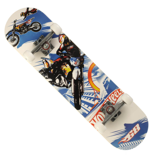 Скейт дерев'яний 835 наждак з PU колесами 50 мм Hot Wheels | скейтборд трюкової з канадського клена до 80 кг, фото 1