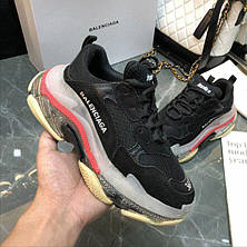 Жіночі кросівки Balenciaga Triple S Clear Sole Black Red Beige ALL03374, фото 4