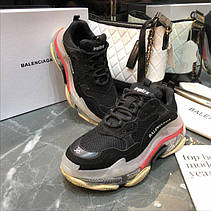 Жіночі кросівки Balenciaga Triple S Clear Sole Black Red Beige ALL03374, фото 5