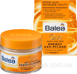 Крем проти зморщок Єнергія для всіх типів шкіри обличчя Balea Q10 Anti-Falten Energy 24h pflege 50 мл.