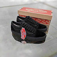 Vans Old Skool black чорно білі кеди низькі жіночі чорні Ванс Венс літні кеди