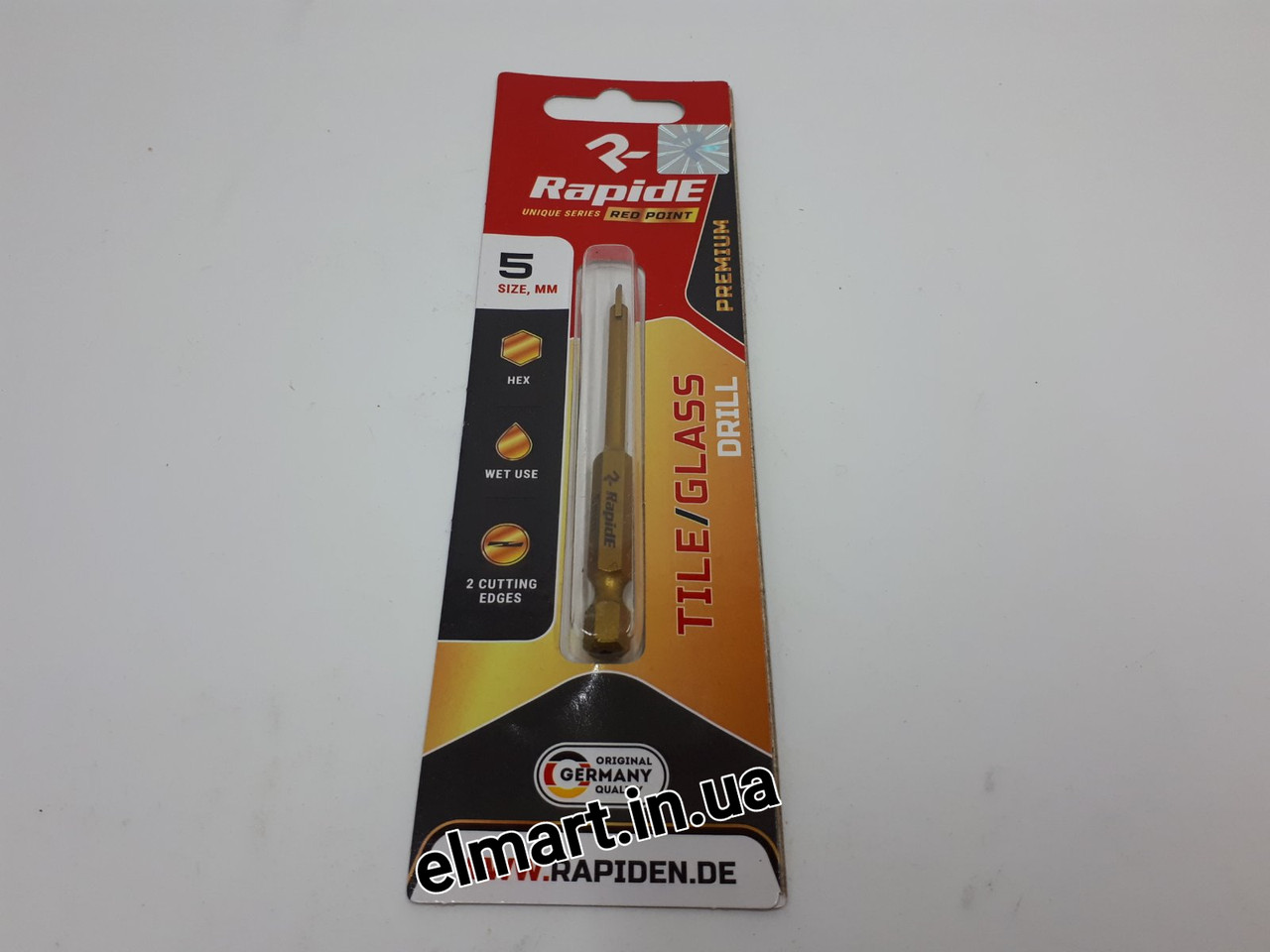 Преміальне свердло по плитці і скла 5 мм Rapide Red Point
