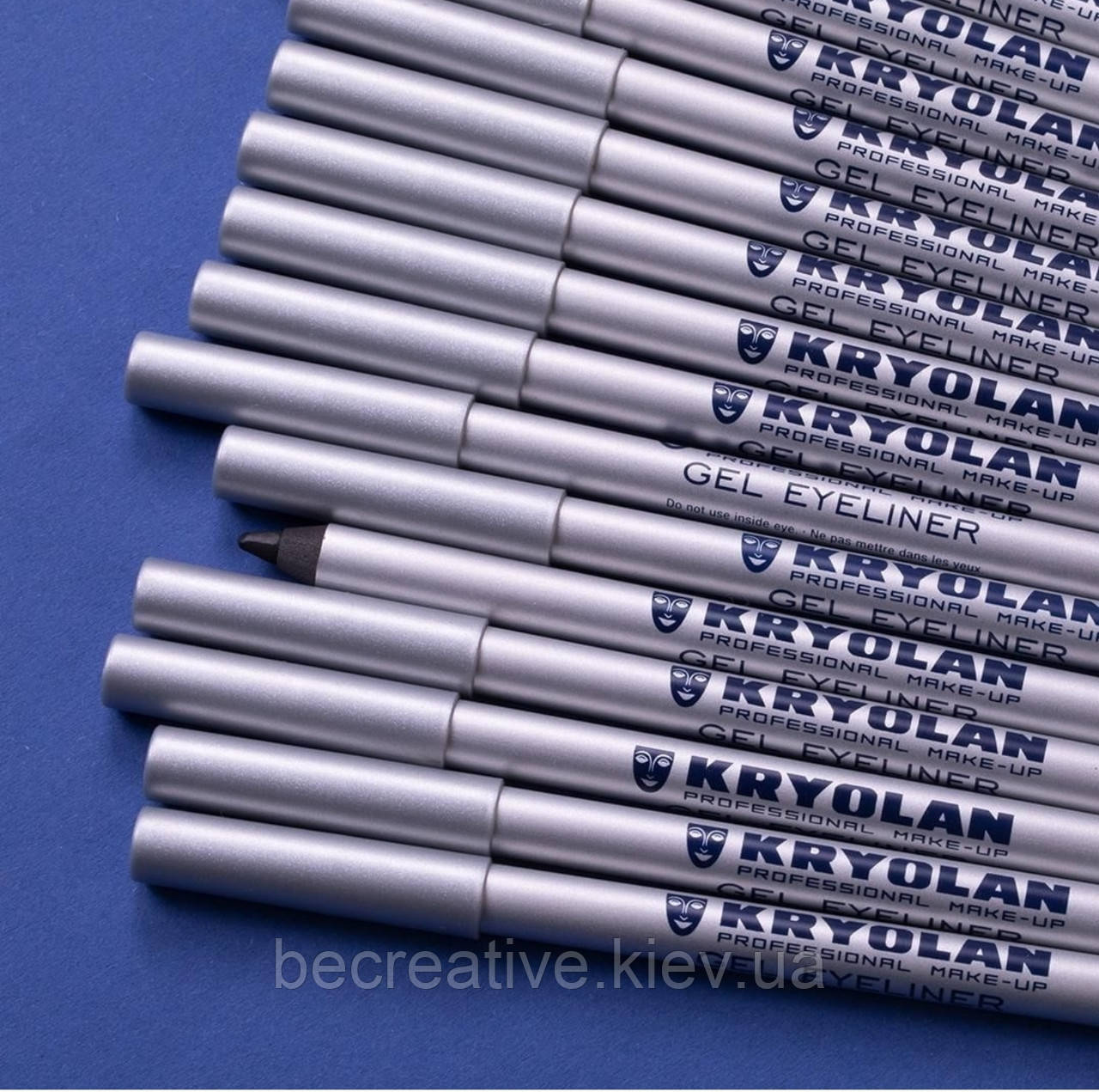 Чорна підводка гелева для очей Kryolan Gel eyeliner, 12,3 см