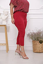 Літні жіночі капрі великого розміру Джері червоні (52-66)
