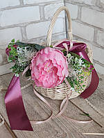 Лента с цветами на пасхальную корзину, 1 м на 5 см, пасхальный декор.