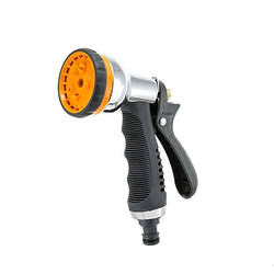 Пістолет для поливу Presto-PS (7204D) ХРОМ 💎 8 режимів | Елітна металева модель з фіксатором