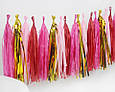 Пензлик тассель, фольга,рожеве золото - 36 см 5 шт. в уп., фото 3