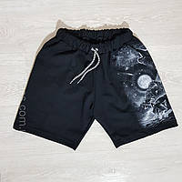 Підліткові чорні шорти зі світним малюнком у темряві "Вовки співають на місяць"