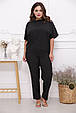 Костюм жіночий з літнього софта Кері чорний (50-64), фото 3