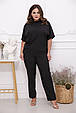 Костюм жіночий з літнього софта Кері чорний (50-64), фото 5