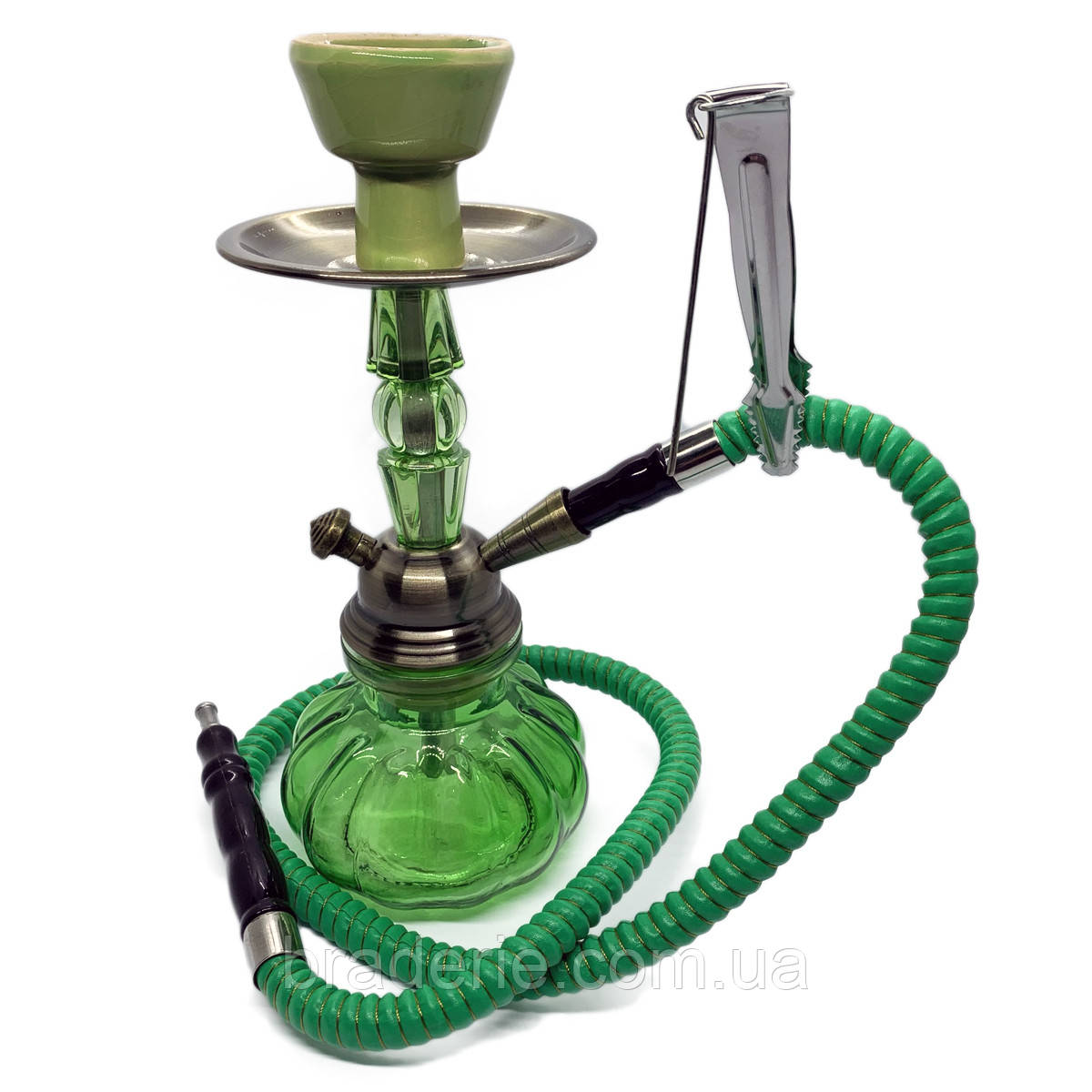 Кальян для дому 29 см з однією трубкою 1 м Hookah колба скло 300 мл