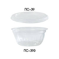 Контейнер пластиковый для соуса одноразовый ПС-390 - 50 шт/уп, 50 мл / Соусник пластиковый с крышкой