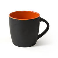Чашка черная матовая цветная внутри ETNA 300 мл. для печати логотипа Оранжевый