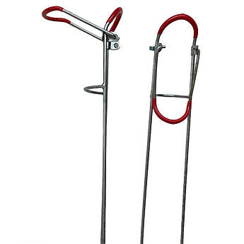 Тримач підставка для вудок металева з кембриком перекидна (жабка)