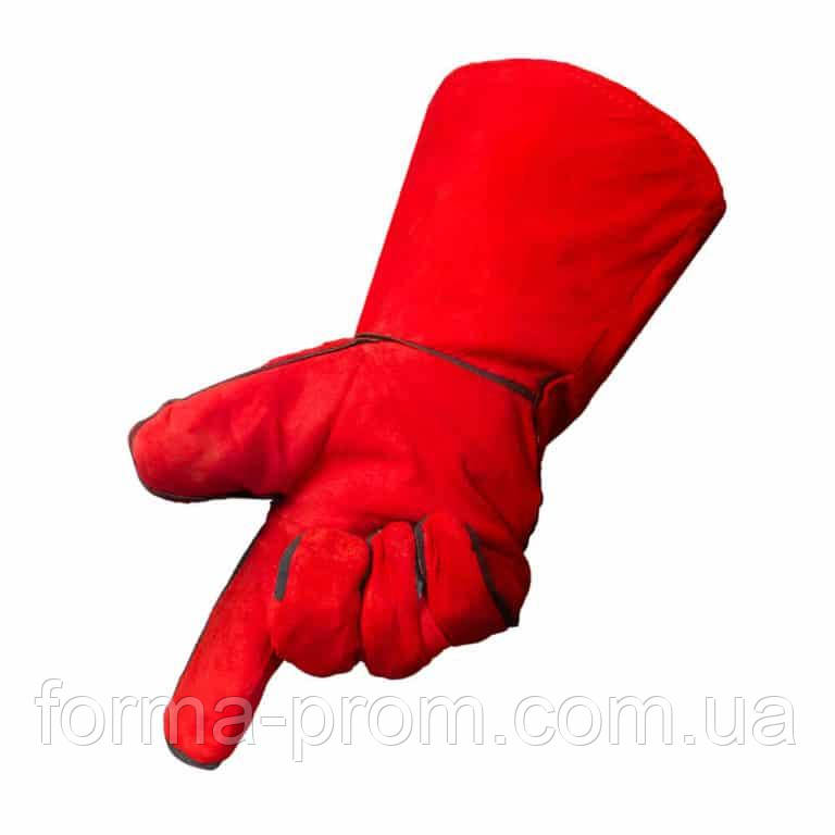 Краги для зварника червоні спилок 34 см ТК-3000, фото 1