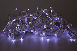 Світлодіодна гірлянда, 5 м, 100 л, 8 режимів, холодний білий, IP44 (040483)