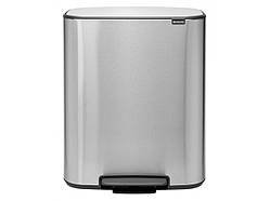 Бак для сміття Brabantia Bo Pedal Bin двосекційний 2х30 л Сталевий матовий (211461)