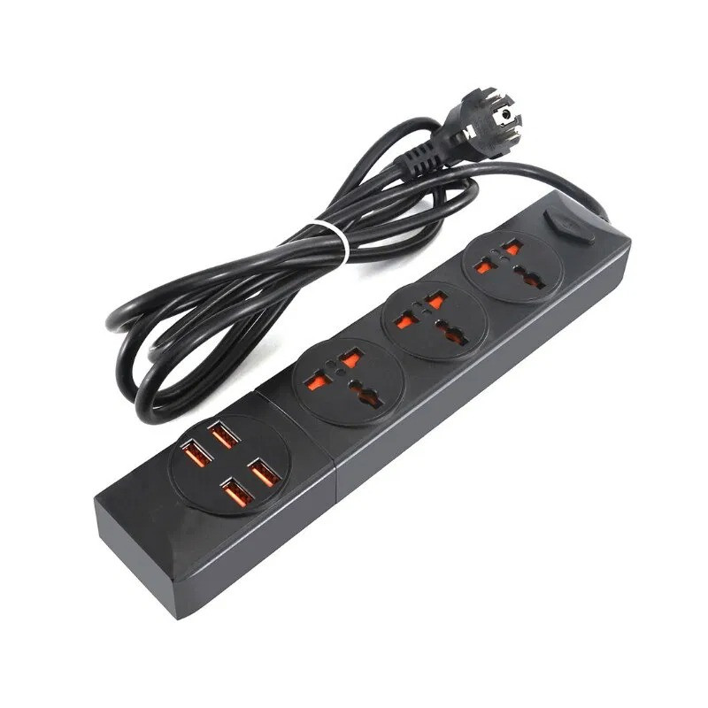 Мережевий фільтр-подовжувач BKL -01 (2500W, 10A, довжина шнура 2.0 m, 4usb port, 3.4 A)