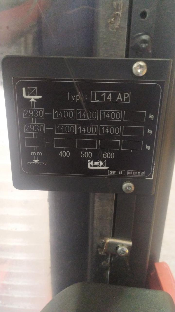 Штабелер электрический самоходный Linde L14 AP 1,4т 2.9м 2015 Гарантия - фото 8 - id-p456134898