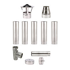 Ø 150/220 стінка 0,6 мм Комплект  димоходу нерж / оцинк  Сендвіч  ВУ