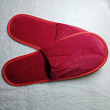 Червоні велюрові капці (закритий носок)