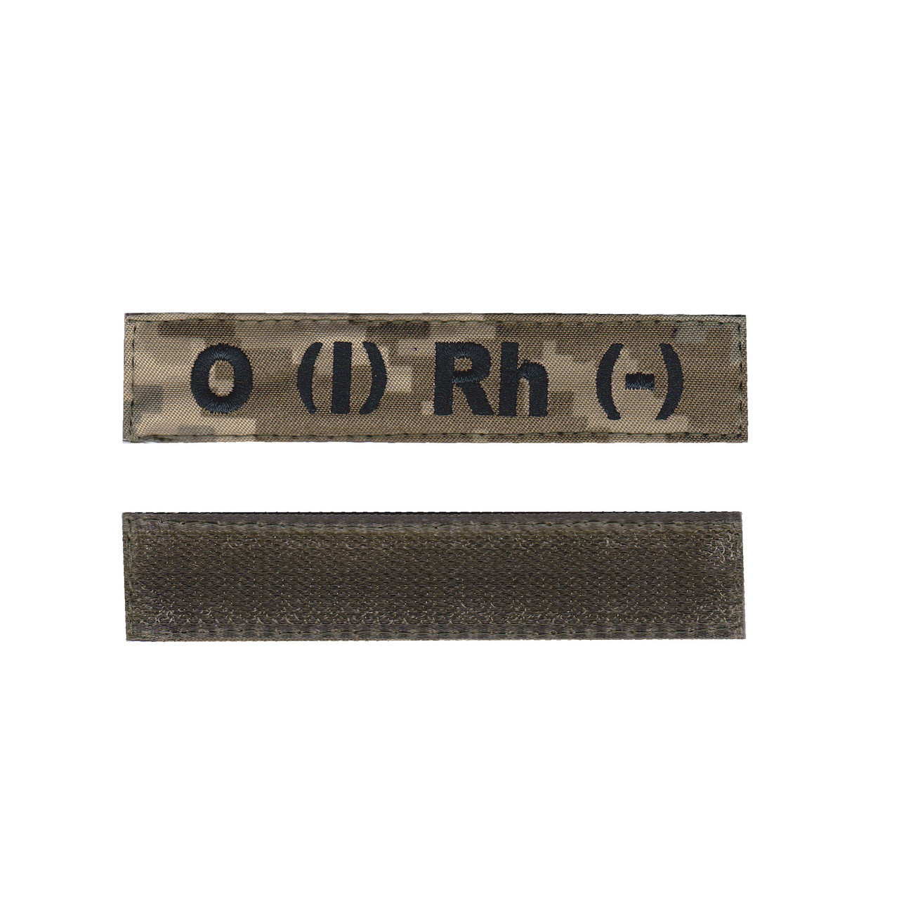 Нашивка група крові 1 - військовий / армійський шеврон ЗСУ, чорний колір на пікселі. 2,8 см * 12,5 см, фото 1