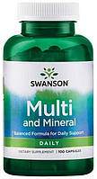 Поливитаминный комплекс с минералами Swanson - Multi and Mineral (100 капсул)