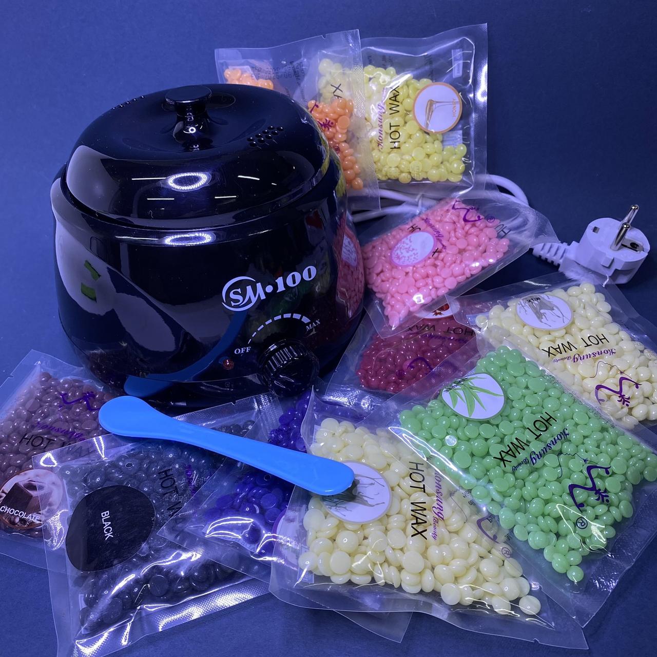 Набір воскоплав SM-100 чорний + 10 видів воску