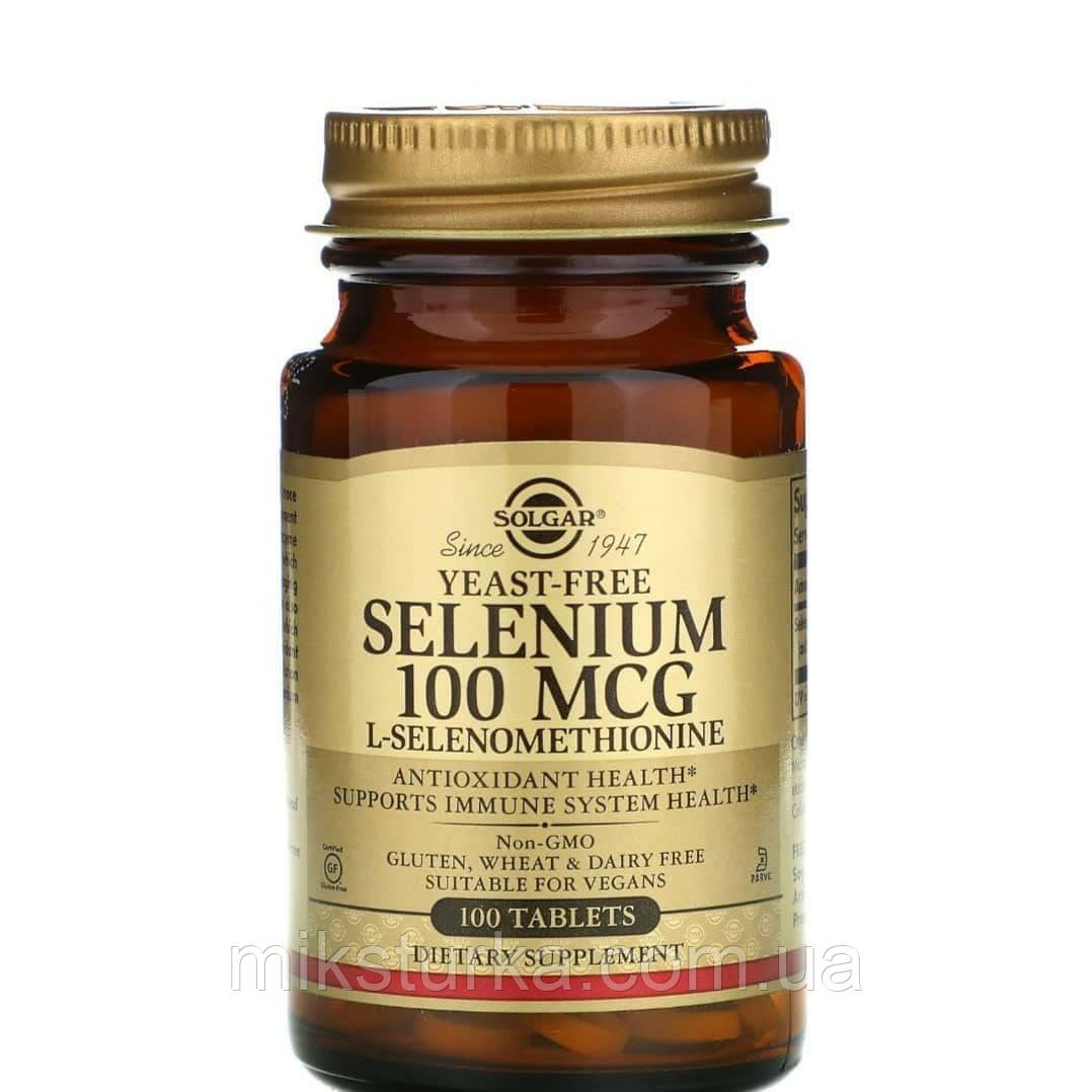 Бездріжджовий Селен Iherb Solgar 100 мкг, 100 таблеток