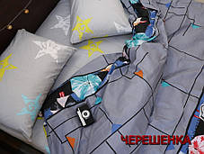 Полуторний набір постільної білизни 150*220 з Бязі "Gold" №154251AB Черешенка™, фото 3