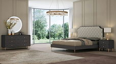 Ліжко в сучасному стилі TOLEDO Sof (Толедо ), колір сірий темний матовий, фото 2