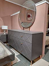 Ліжко в сучасному стилі TOLEDO Sof (Толедо ), колір сірий темний матовий, фото 5